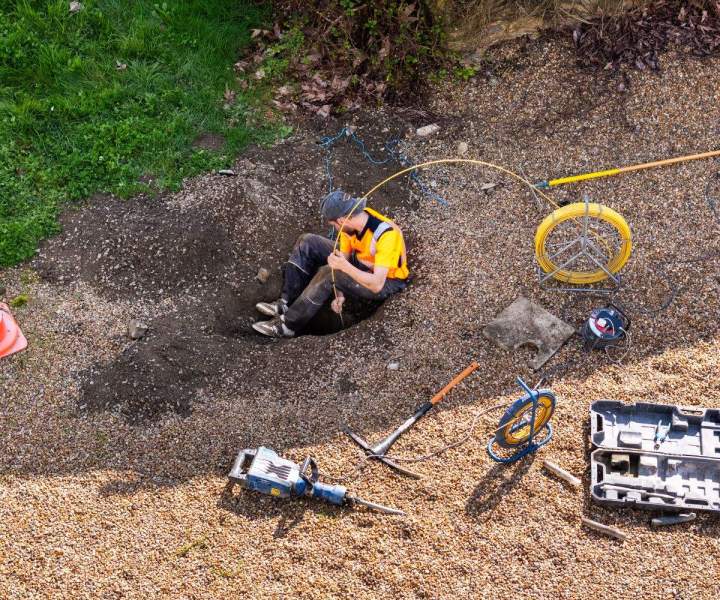 Travaux terrassement fibre Tours